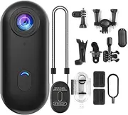 Quintin Body Camera cam, 4K/1080P Thumb Action Camera with Spring Clip, Wearable Necklace Mini Body Camera, Helmet Cam for POV Recording, Portable Vlogging,Cycling, Motorcycle, Travel