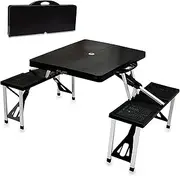 Picnic Time ONIVA - a Brand - Folding Picnic Table - Camping Table - Outdoor Table with Umbrella Hole, (Black)
