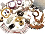 New / Used Indian Beaded & More Vintage Jewelry Lot + Box Junk Drawer