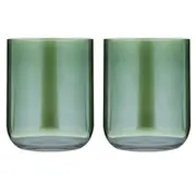 2pc Tempa Verity Lowball Tumbler Drinking Glass Crystal Clear Barware Set Fern