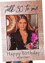 LaVenty Talk 30 to Me Birthday Decoration Talk Thirty to Me Party Photo Booth Props Frame 30th Birthday Decoration Supplies for Her Dirty 30 Birthday Decor