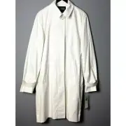 NWT Ralph Lauren XL Duster Long Trench Cotton Canvas White Black Pinstriped Coat