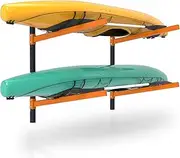 Kayak Storage Rack, Wall Mount Kayak Racks for Indoor Outdoor Storage, Heavy Duty Adjustable Kayak Rack for Garage, Spacesaver (2 Kayaks, Wall Mount)