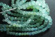 13 inch strand of natural Chalcedony Box Faceted 8-10mm beads.