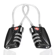 TSA Approved flexible Steel Cable Lock 3Dial Combination Travel Suitcase Luggage