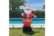 Christmas Decoration Inflatable 180cm Santa With Gift Sack LED Lit