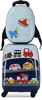 [YIDAX] Kids Carry-On Luggage Set, 18" Rolling Suitcase & 12" Backpack, Hard Shell Travel Luggage for Girl & Boy,Car