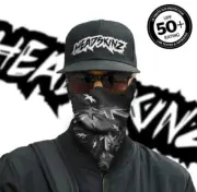 UPF50+ FACE MASK / BANDANA - AUSSIE FLAG BLACK - (Motorbike, Fishing, Camping)