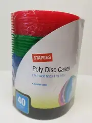POLY DISC CASES Staples 40 pack CD DVD New/Sealed