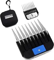 Professional A5 Style Animal Clipper Stainless Steel Color-Coded Snap-on Attachment Guard Guide Comb, 1/8"-1" Compatible with Wahl KM Series Oster A5 Andis Detachable Blade Pet Groomers (#3 - 3/8")