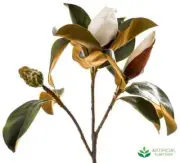 6 White Magnolia Bud Artificial Faux Flower Stem 60cm DIY Wedding Arrangement