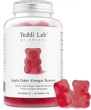 [Unichi] Apple Cider Vinegar Gummy with The Mother, Formulated with Vitamin B6, B9, B12 to Boost Energy Metabolism, Support Weight Control, Heart Health and Immunity System, Vegan, 0 Sugar, Gluten-Free, Super Tasty Apple and Lemon Flavour, 60 Count