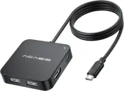 USB C Hub Long Cable 4FT 10Gbps, Multiport Adapter with 4K 60Hz HDMI, 100W Po...