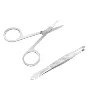 Nose Hair Tweezers Scissors Set Include Nose Hair Trimming Tweezers Curved A WPD