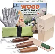Whittling Kit for Beginners Includes 8-Basswood Wood Carving Blocks Set, 3PCs Whittling Knife - Wood Carving Kit with Tools and Carving Knifes for Adults, Beginners, Kids - Very Sharp, Easy to Carve