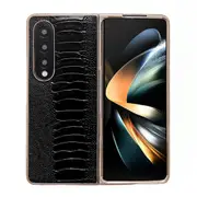 For Samsung Galaxy Z Fold4 5G Genuine Leather Nano Plating Phone Case