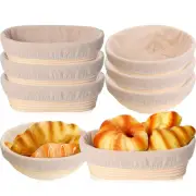 6 Pack Bread Banneton Proofing Baskets 10 Inch Oval and 9 Inch Round Rattan S...