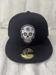 New Era New York Yankees 59Fifty 5950 Sugar Skull Day of the Dead 7 1/4 Hat Cap