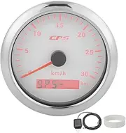 GPS Speedometer, 85mm Universal Speed Odometer, Compatible with 9‑32V Systems, Marine Auto Gauge for Car Boat RV Yacht, 7 Color Backlight (White)