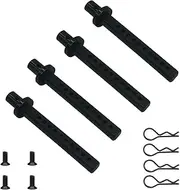 4-Pack Aluminum Alloy RC Car Body Post Mounts with Clips for AXIAL SCX10 1/10 RC Rock Crawler Option Parts (Black)