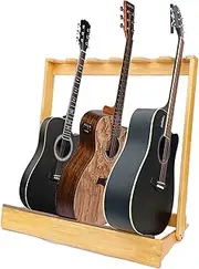 VNAKER Hardwood Guitar & Bass Stands for Multiple Instrument Guitars & Basses Store Rack