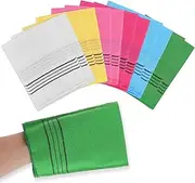 Molain 12Pcs Asian Exfoliating Washcloth Korean Exfoliating Mitt Glove Italy Towel Scrubbing Cloth For Removing Dead Skin Callus Cleaning Pores Viscose Rayon Bath Sponges