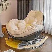 CADYNN Patio Outdoor Rocking Chair Modern Lounge Chair Padded Cushion Rocker Recliner Chair Outdoor for Front Porch, Living Room, Patio, Garden, Yard(Gray)
