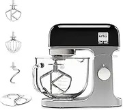 Kenwood KMX754ABK Stand Mixer for Baking, Stylish Kitchen Mixer with K-Beater, Dough Hook and Whisk, 5L Glass Bowl, Removable Splash Guard, 1000 W, Black