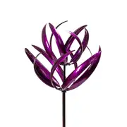Garden 210cm Metal East Meets West Windmill Wind Spinner Outdoor Decor - Fuchsia