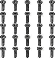 uxcell M3 x 12 mm Flat Head Socket Cap Screws, 100 Pack Flat Countersunk Bolts Medium Carbon Steel Hex Socket Drive Machine Screws Full Thread Black Oxide Grade 10.9
