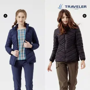 【TRAVELER 旅行者】女款撥水羽絨外套_可銜拉中長版_222TR902(羽絨外套)