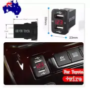 12V Car Mobile Charger Socket Dual USB Display Adapter FOR Toyota Prado Prius AU