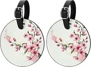 [KQNZT] Luggage Tags for Suitcases, 2 Pcs Suitcase Tags, Bag Tags for Luggage, Travel Tags for Luggage, Unique Luggage Tags, Pink Flower Cherry Blossom