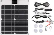 xinyee 15W 5V/12V Solar Panel Car Battery Charger with USB DC Chain Output Ports Portable Waterproof Power Trickle Battery Charger & Maintainer for Car Boat Automotive RV Phones, Laptop Sports Camera,