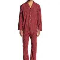 在飛比找Yahoo奇摩購物中心優惠-男睡衣褲套裝(紅色格子)