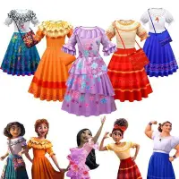 在飛比找Yahoo!奇摩拍賣優惠-Encanto魔法屋米拉貝爾耶誕節衣服兒童裙子女童洋百褶裙包