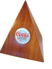 COORS LIGHT BEER epoxy domed logo wood PYRAMID urn 40 cu.in. pet/partial ashes