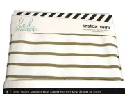 Heidi Swapp INSTAX MINI PHOTO ALBUM scrapbook HOLDS 40 PHOTOS striped gold New