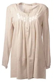 Embroidered Pleat Top--HAM-97016F