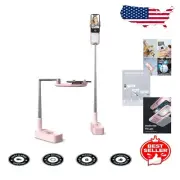 Portable Selfie Stand with 7-Level Adjustable LED Light & Phone Holder 49.2''