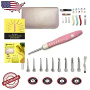 Lightweight Crocheting Kit with Quick-Charge LED Hooks and Leather Storage Case
