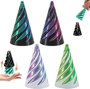 3D Printed Spiral Cone Fidget Toy, Pack of 4, Spiral Cone Decompression Toy, Impossible Cone, Impossible Spiral Cone Pyramid, 3D Printed Spiral Ball, Fidget Toy for Adults and Children