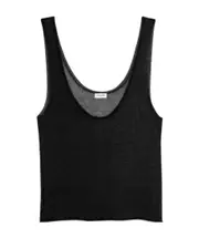 Saint Laurent Semi-Sheer Sleeveless Tank Top black