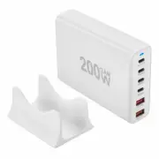 200W Desktop GaN 6-Ports Charger USB Type-C PD Fast Charging Power Adapter