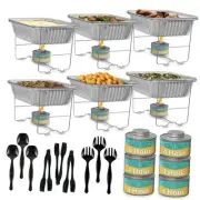 Chafing Dish Buffet Set, Disposable Catering Supplies -6 Pack- Food Half Size