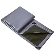 1x Heavy Duty Tarp 3Mx4M Tarpaulin Waterproof Screen Rain Shed Sheet Camping Tent Silver High Reflection Insulation 190GSM
