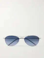 [Oliver Peoples] Oliver Peoples - Aero Ii Aviator-style Silver-tone Sunglasses - One size One size Silver