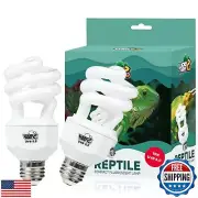 LUCKY HERP 2 Pack UVA UVB Reptile Light, 15W 5.0 UVB Bulb for Tropical and Su