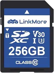LinkMore XV13 256GB SDXC CardCompatible with Camera, PC, UHS-I, U3, V30, Class 10, Read Speed Up to 95 MB/s, Write Speed Up to 55MB/s