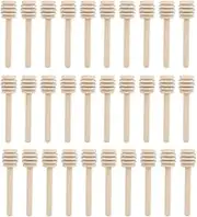 Baxnore 30PCS Honey Dipper, Wood Honey Stick, Compact Wood Stirring Rod, Reusable Honey Drizzler, Lightweight Syrup Stirring Rod Stick for Caramel
